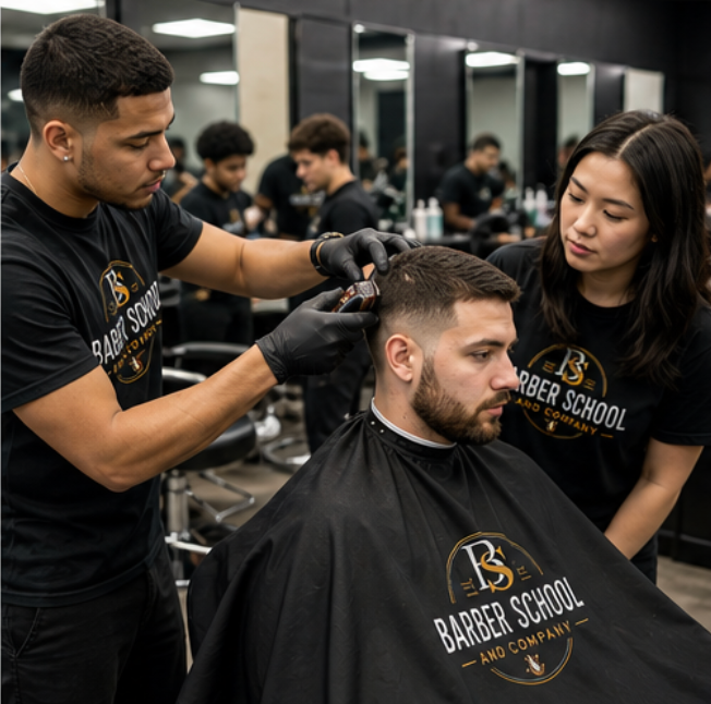 Barber School and Company classroom training